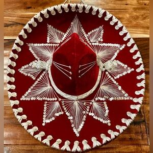 Luna Authentic Red Mexican Sombrero From Mexico